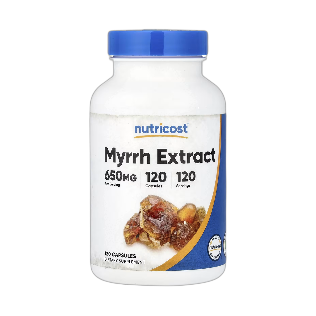 Nutricost, Myrrh Extract, 650 mg, 120 Capsules front packaging view