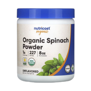 Nutricost, Organic Spinach Powder, Unflavored, 8 oz, 227 g front packaging view
