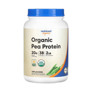 Nutricost, Organic Pea Protein, Unflavored, 2 lb, 907 g front packaging view