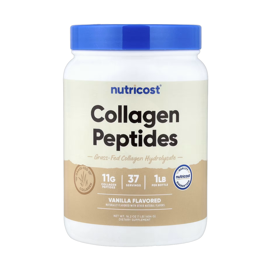 Nutricost, Collagen Peptides, Vanilla, 1 lb, 454 g front packaging view