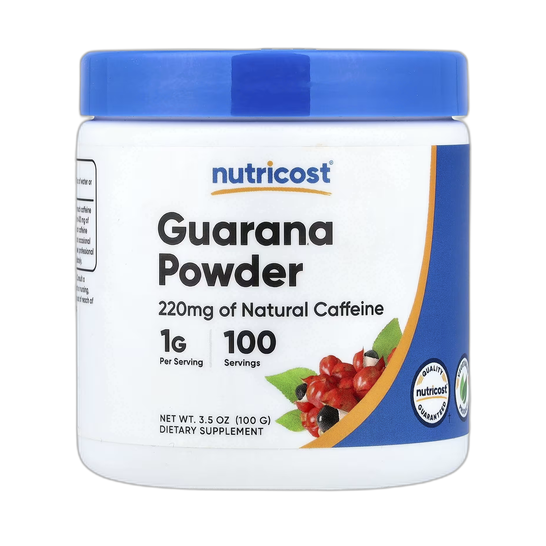 Nutricost, Guarana Powder, 3.5 oz, 100 g front packaging view