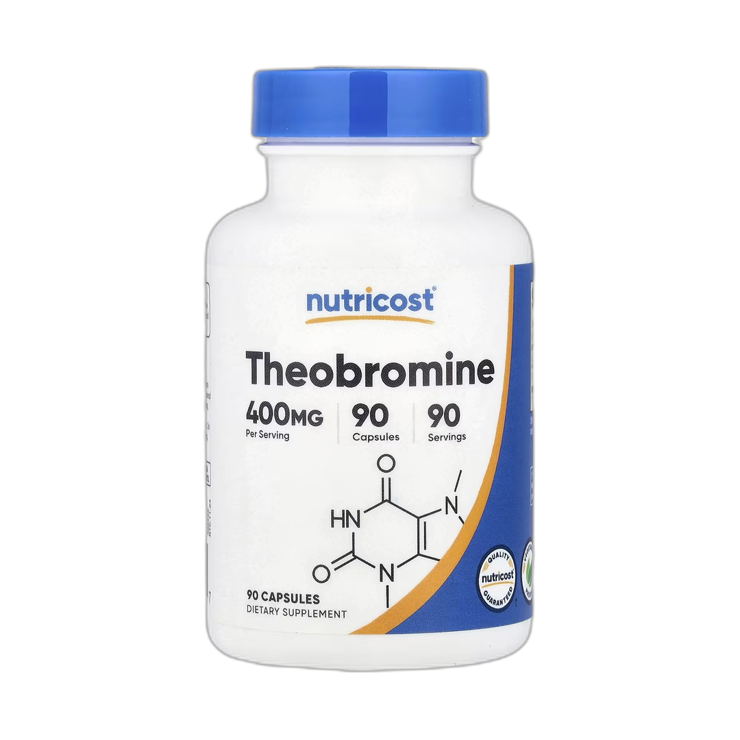Nutricost, Theobromine, 400 mg, 90 Capsules front packaging view