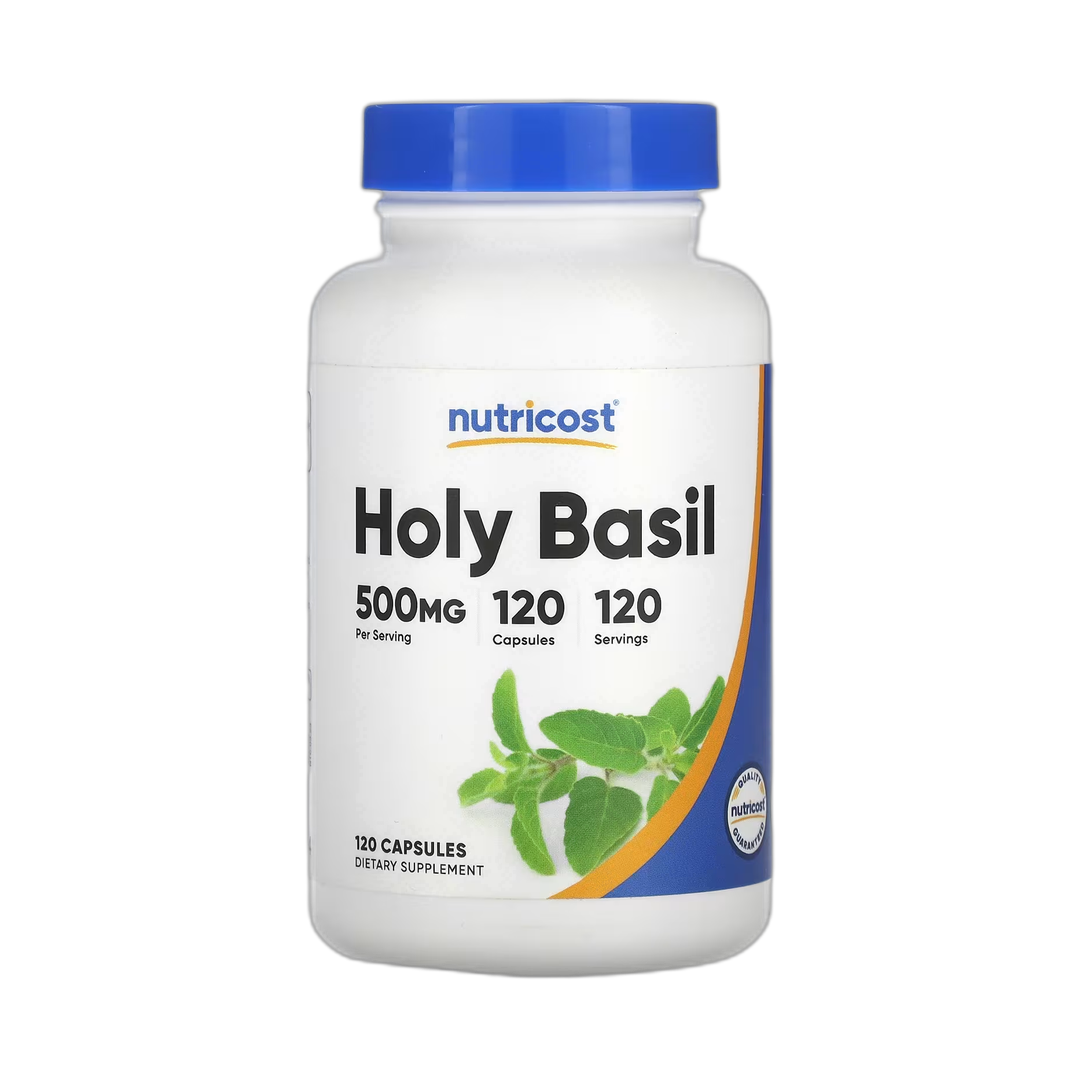 Nutricost, Holy Basil, 500 mg, 120 Capsules front packaging view