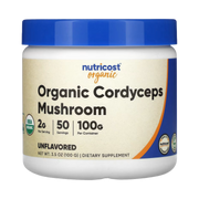 Nutricost, Organic Cordyceps Mushroom, Unflavored, 3.5 oz, 100 g front packaging view