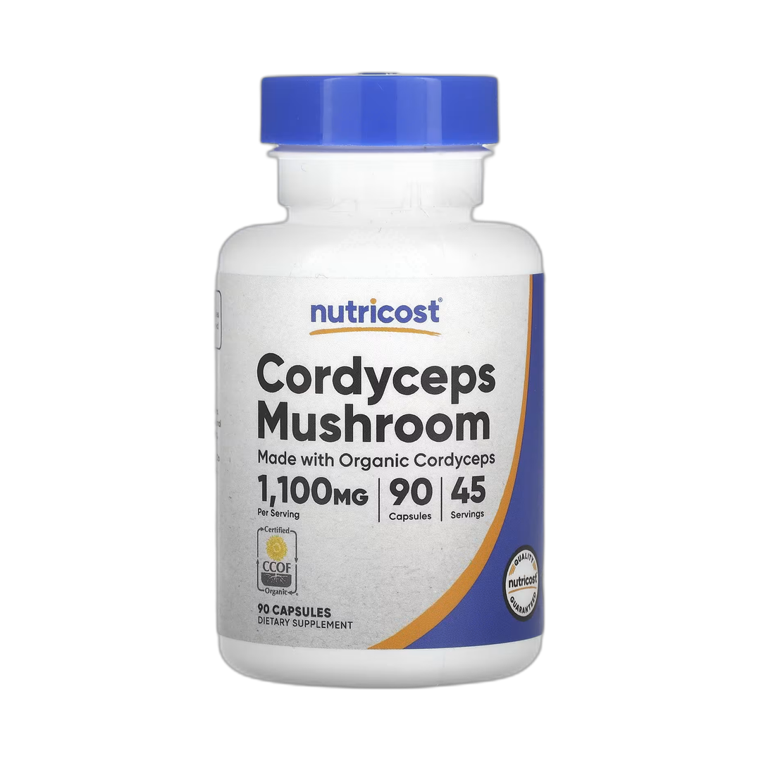 Nutricost, Cordyceps Mushroom, 90 Capsules front packaging view