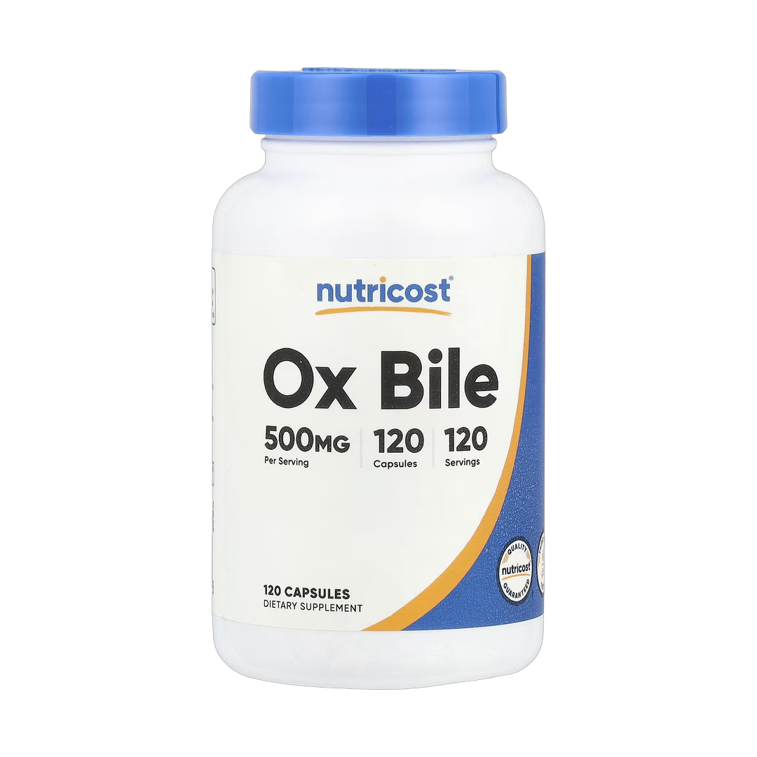 Nutricost, Ox Bile, 500 mg, 120 Capsules front packaging view