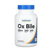 Nutricost, Ox Bile , 125 mg , 240 Capsules front packaging view
