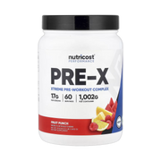 Nutricost, Performance, PRE-X, Xtreme Pre-Workout Complex, Fruit Punch, 2.2 lb, 1,002 g front packaging view