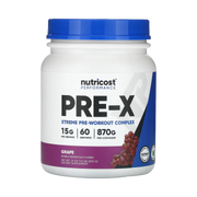 Nutricost, Performance, PRE-X, Xtreme Pre-Workout Complex, Grape, 1.9 lb, 870 g front packaging view