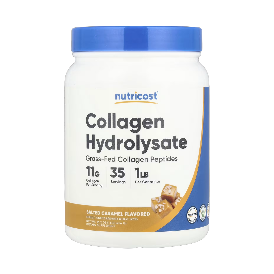 Nutricost, Collagen Hydrolysate, Salted Caramel, 16.2 oz, 454 g front packaging view