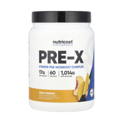 Nutricost, Performance, PRE-X, Xtreme Pre-Workout Complex, Peach Mango, 2.3 lb, 1,014 g front packaging view