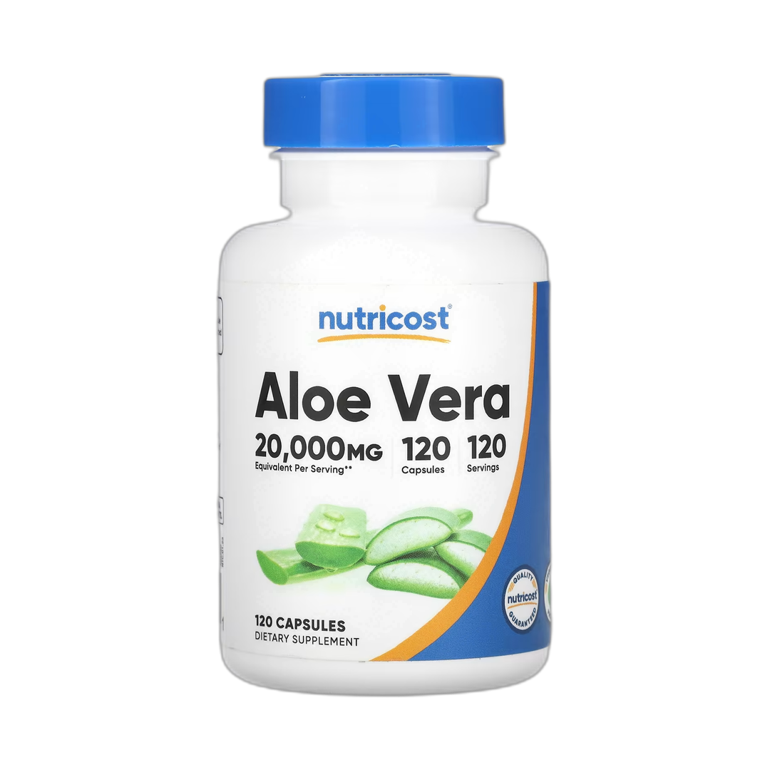 Nutricost, Aloe Vera, 20,000 mg , 120 Capsules front packaging view