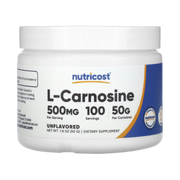 Nutricost, L-Carnosine, Unflavored, 1.8 oz, 50 g front packaging view