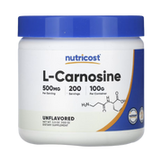 Nutricost, L-Carnosine, Unflavored, 3.5 oz, 100 g front packaging view