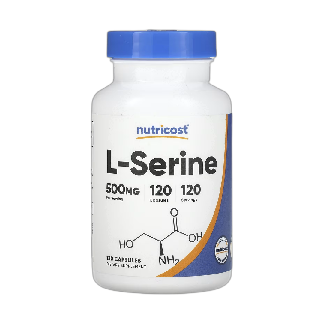 Nutricost, L-Serine, 500 mg, 120 Capsules front packaging view
