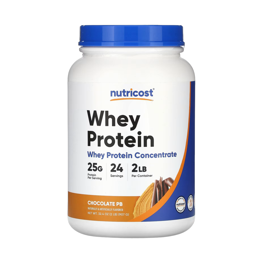 Nutricost, Whey Protein, Chocolate PB, 2 lb, 907 g front packaging view