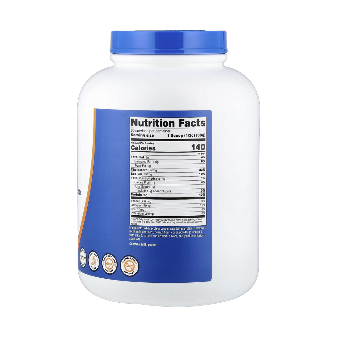 Nutricost, Whey Protein Concentrate, Chocolate PB, 5 lb, 2,268 g back packaging view