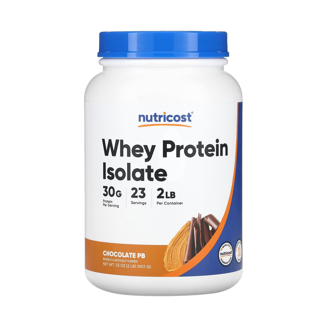 Nutricost, Whey Protein Isolate, Chocolate PB, 2 lb, 907 g front packaging view