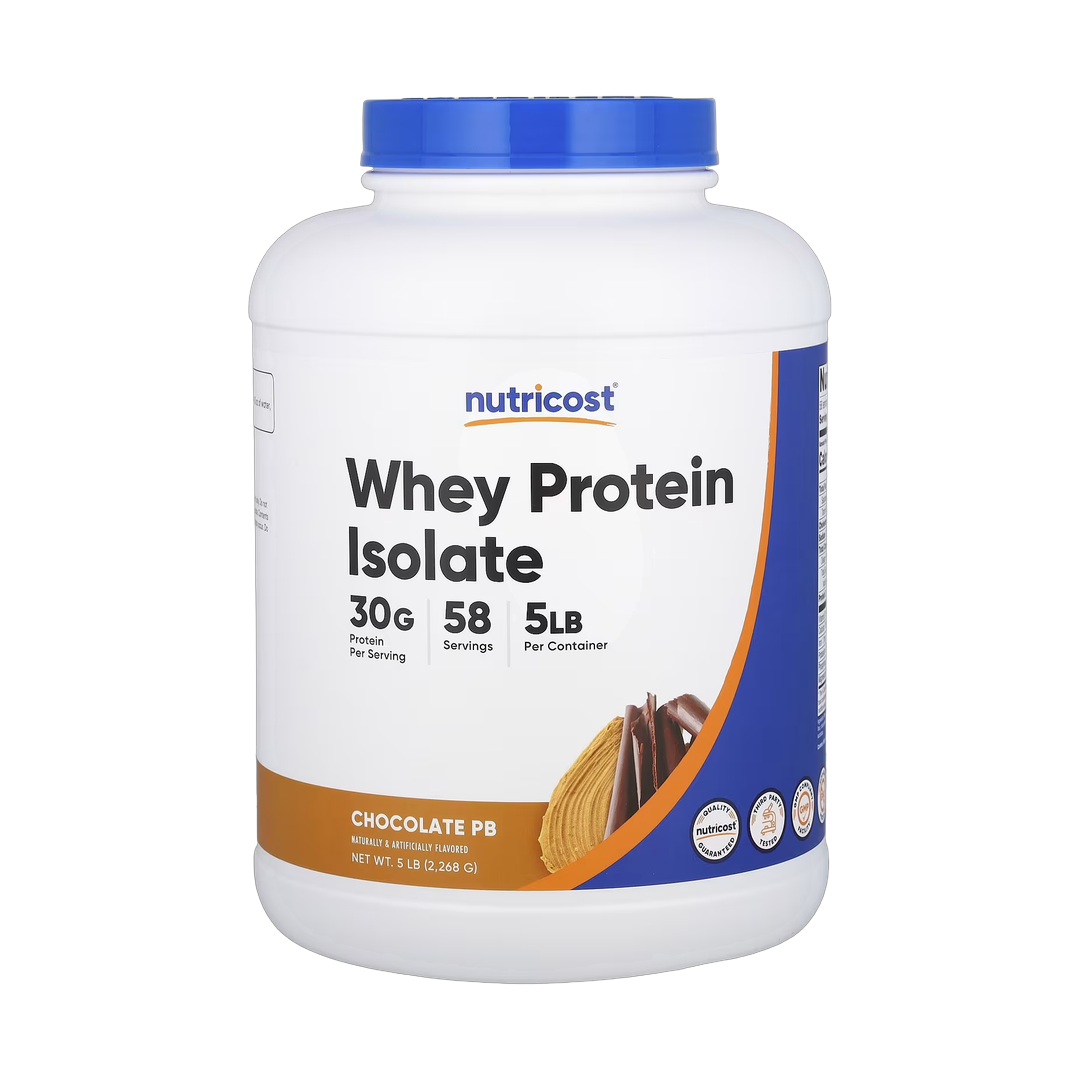 Nutricost, Whey Protein Isolate, Chocolate PB, 5 lb, 2,268 g front packaging view