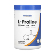 Nutricost, L-Proline, Unflavored, 8.8 oz, 250 g front packaging view