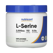 Nutricost, L-Serine Powder, Unflavored, 8 oz, 227 g front packaging view