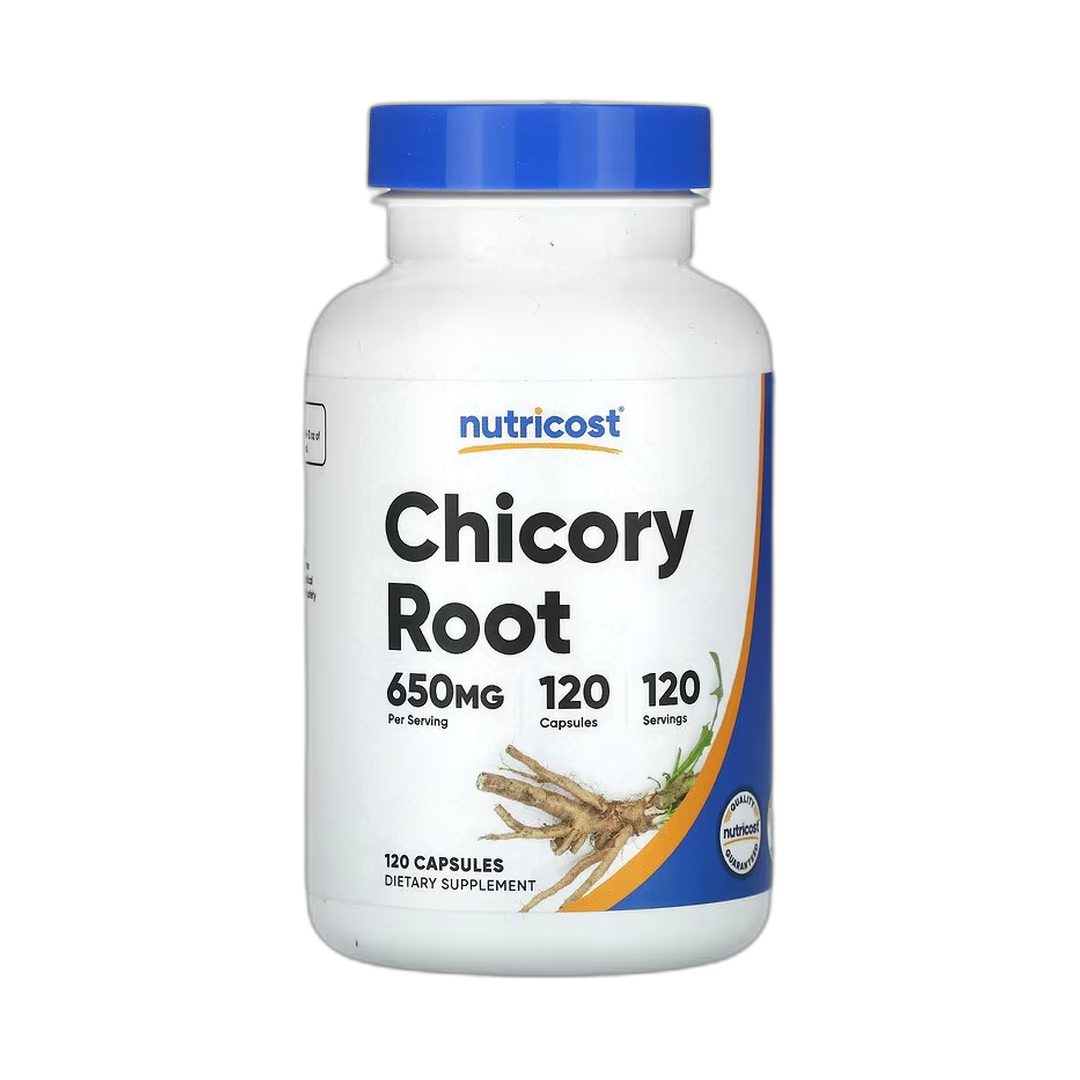 Nutricost, Chicory Root, 650 mg, 120 Capsules front packaging view