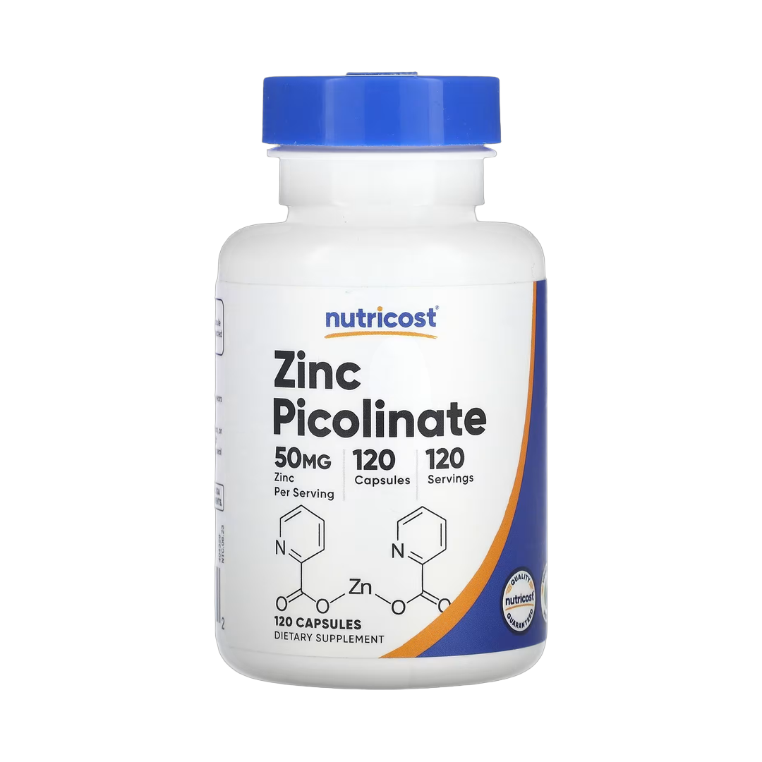 Nutricost, Zinc Picolinate, 50 mg, 120 Capsules front packaging view