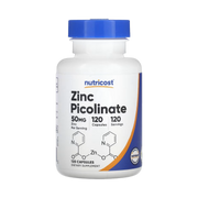 Nutricost, Zinc Picolinate, 50 mg, 120 Capsules front packaging view