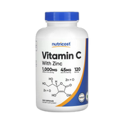 Nutricost, Vitamin C with Zinc, 240 Capsules front packaging view