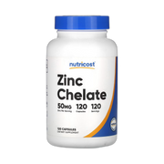Nutricost, Zinc Chelate, 50 mg, 120 Capsules front packaging view