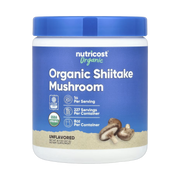 Nutricost, Organic Shiitake Mushroom Powder, Unflavored, 8 oz front packaging view