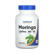 Nutricost, Moringa, 180 Capsules front packaging view