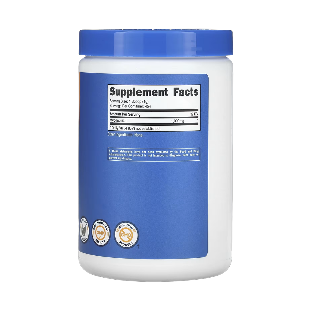 Nutricost, Inositol, Unflavored, 16 oz, 454 g back packaging view