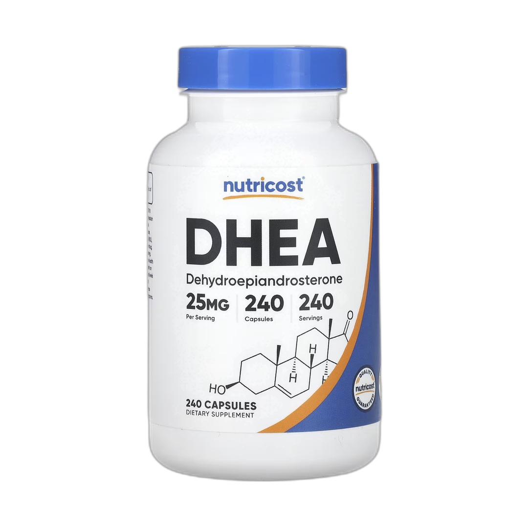 Nutricost, DHEA, 25 mg, 240 Capsules front packaging view