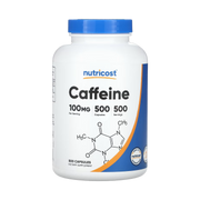 Nutricost, Caffeine , 100 mg , 500 Capsules front packaging view