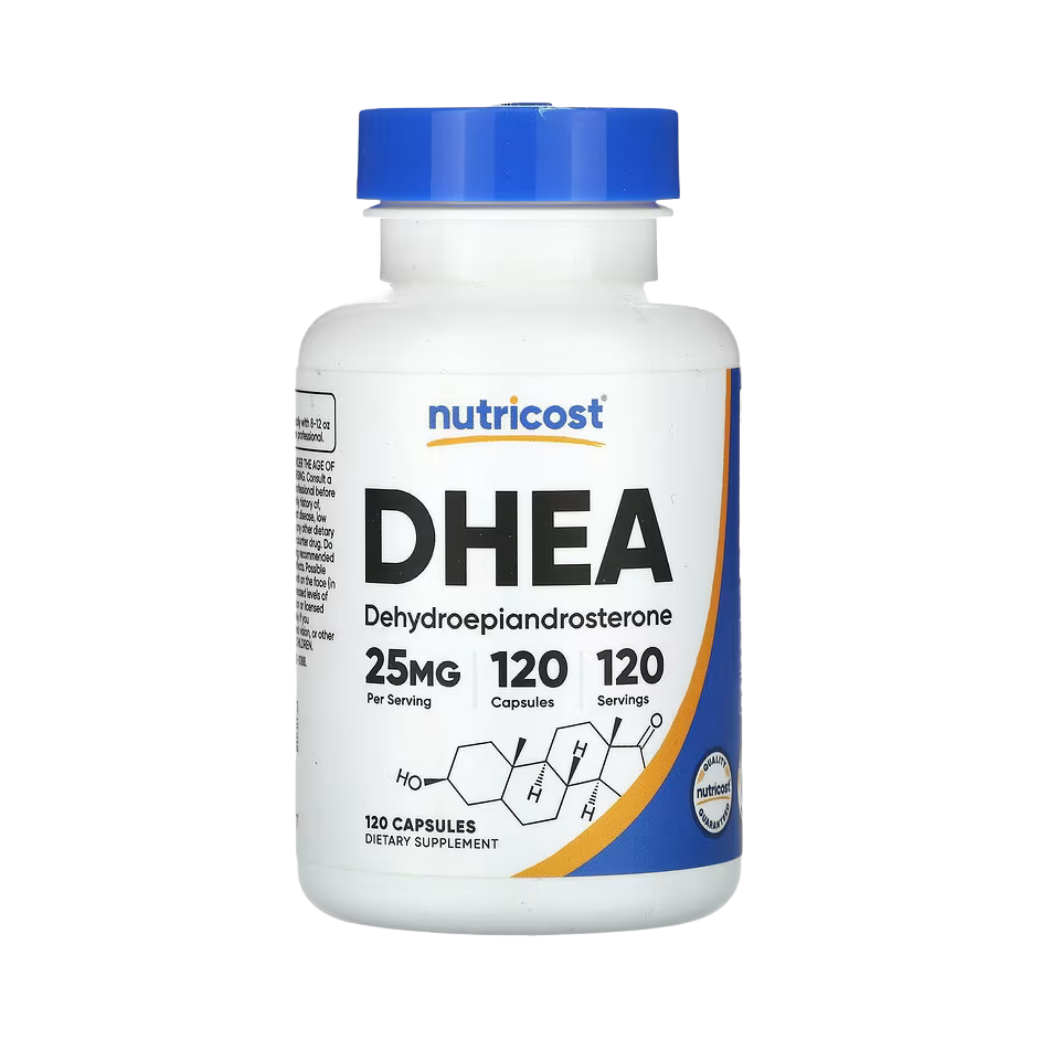 Nutricost, DHEA, 25 mg, 120 Capsules front packaging view