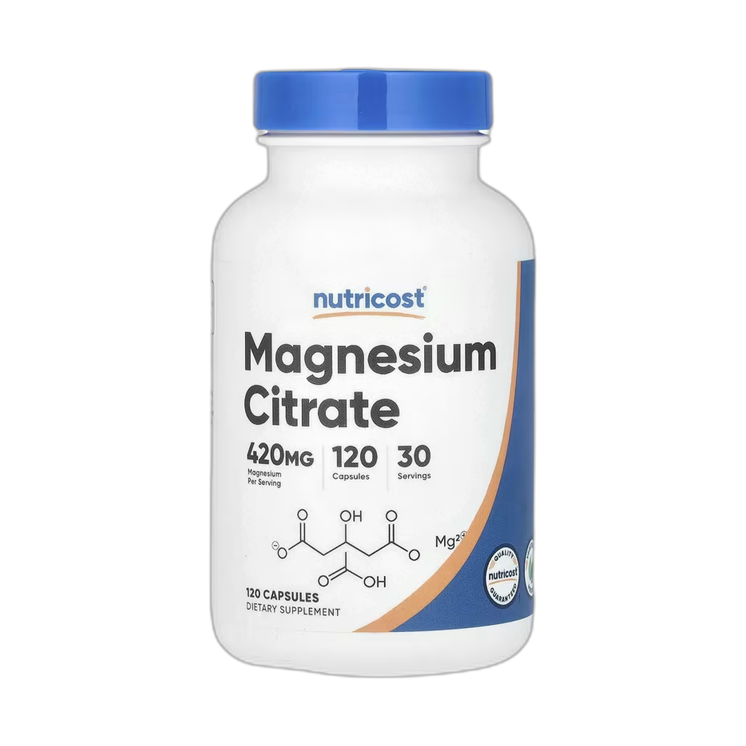 Nutricost, Magnesium Citrate, 120 Capsules front packaging view