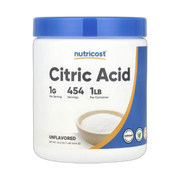 Nutricost, Citric Acid, Unflavored, 16.2 oz, 454 g front packaging view