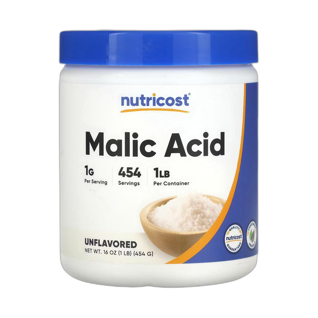 Nutricost, Malic Acid, Unflavored, 16 oz, 454 g front packaging view