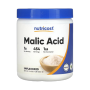 Nutricost, Malic Acid, Unflavored, 16 oz, 454 g front packaging view
