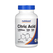 Nutricost, Citric Acid, 1,000 mg, 120 Capsules front packaging view