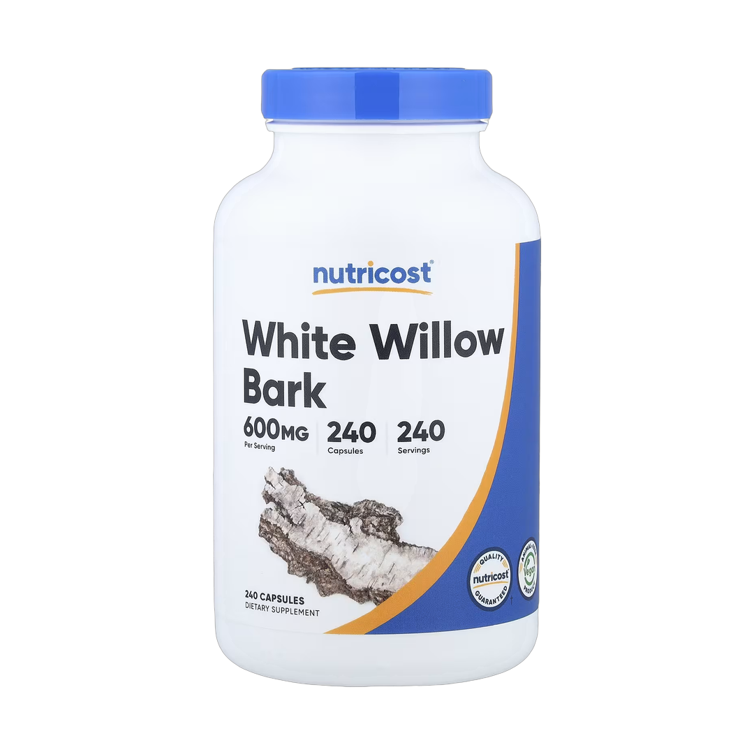 Nutricost, White Willow Bark, 600 mg, 240 Capsules front packaging view