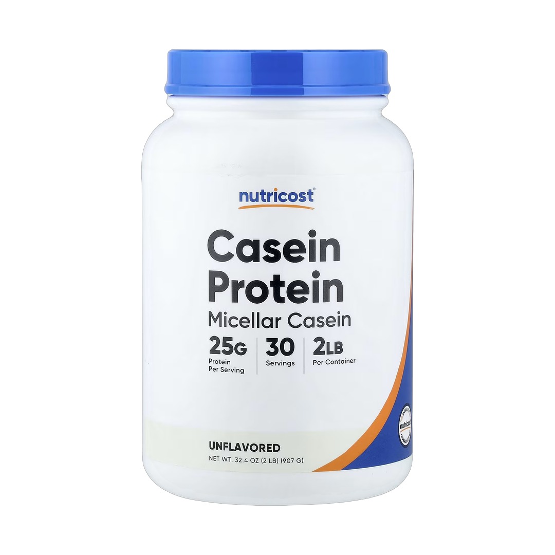 Nutricost, Casein Protein, Unflavored, 2 lb, 907 g front packaging view