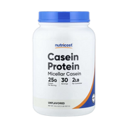 Nutricost, Casein Protein, Unflavored, 2 lb, 907 g front packaging view