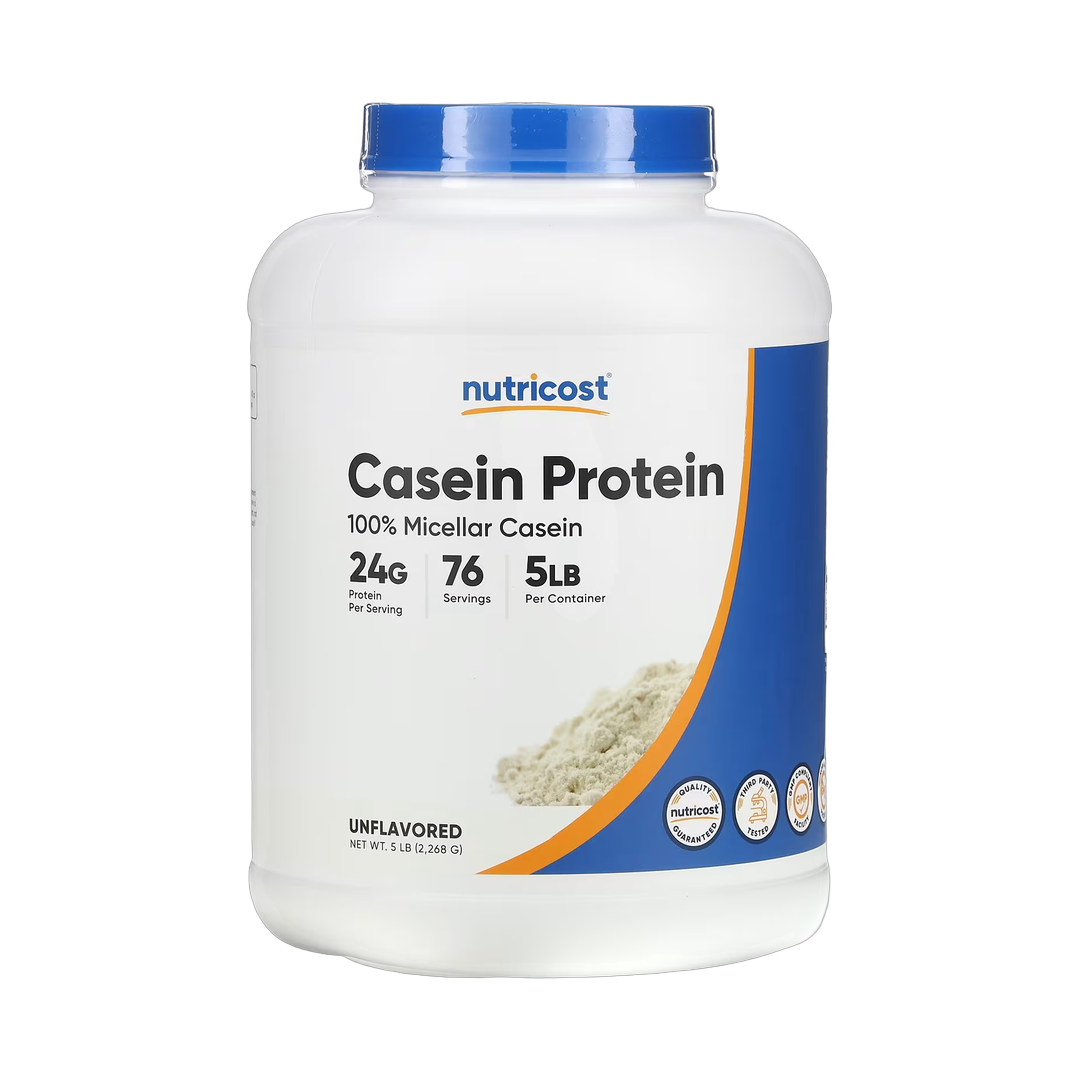 Nutricost, Casein Protein, Unflavored, 5 lb, 2,268 g front packaging view