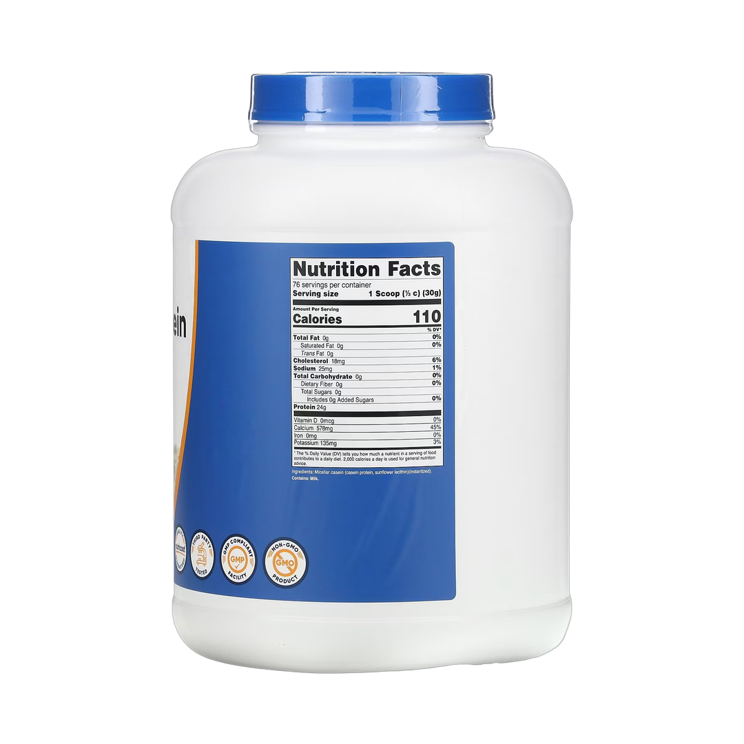 Nutricost, Casein Protein, Unflavored, 5 lb, 2,268 g back packaging view