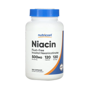 Nutricost, Niacin, Flush-Free, 500 mg, 120 Capsules front packaging view