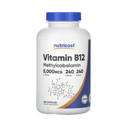 Nutricost, Vitamin B12, 5,000 mcg, 240 Capsules front packaging view