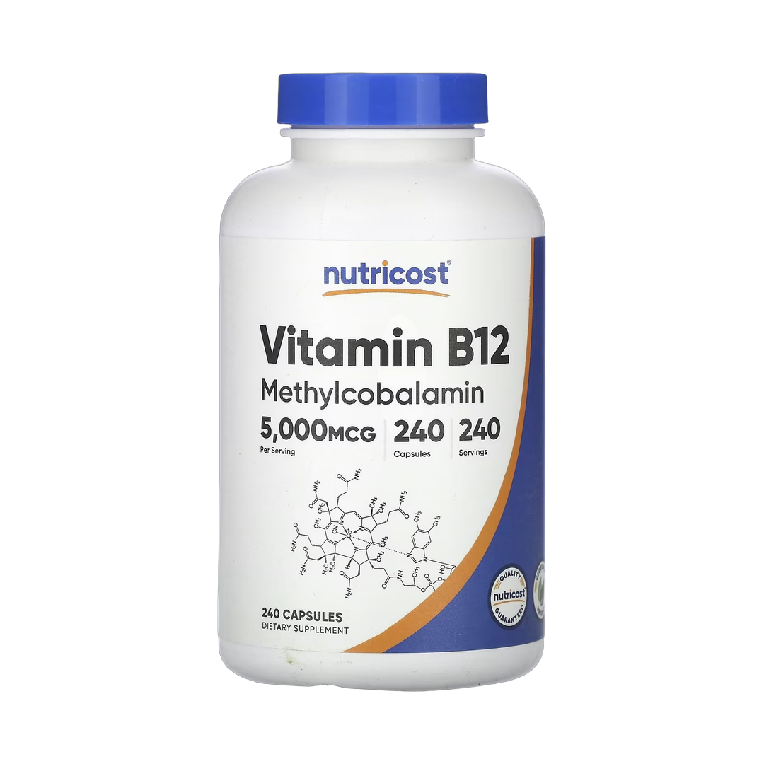 Nutricost, Vitamin B12, 5,000 mcg, 240 Capsules front packaging view