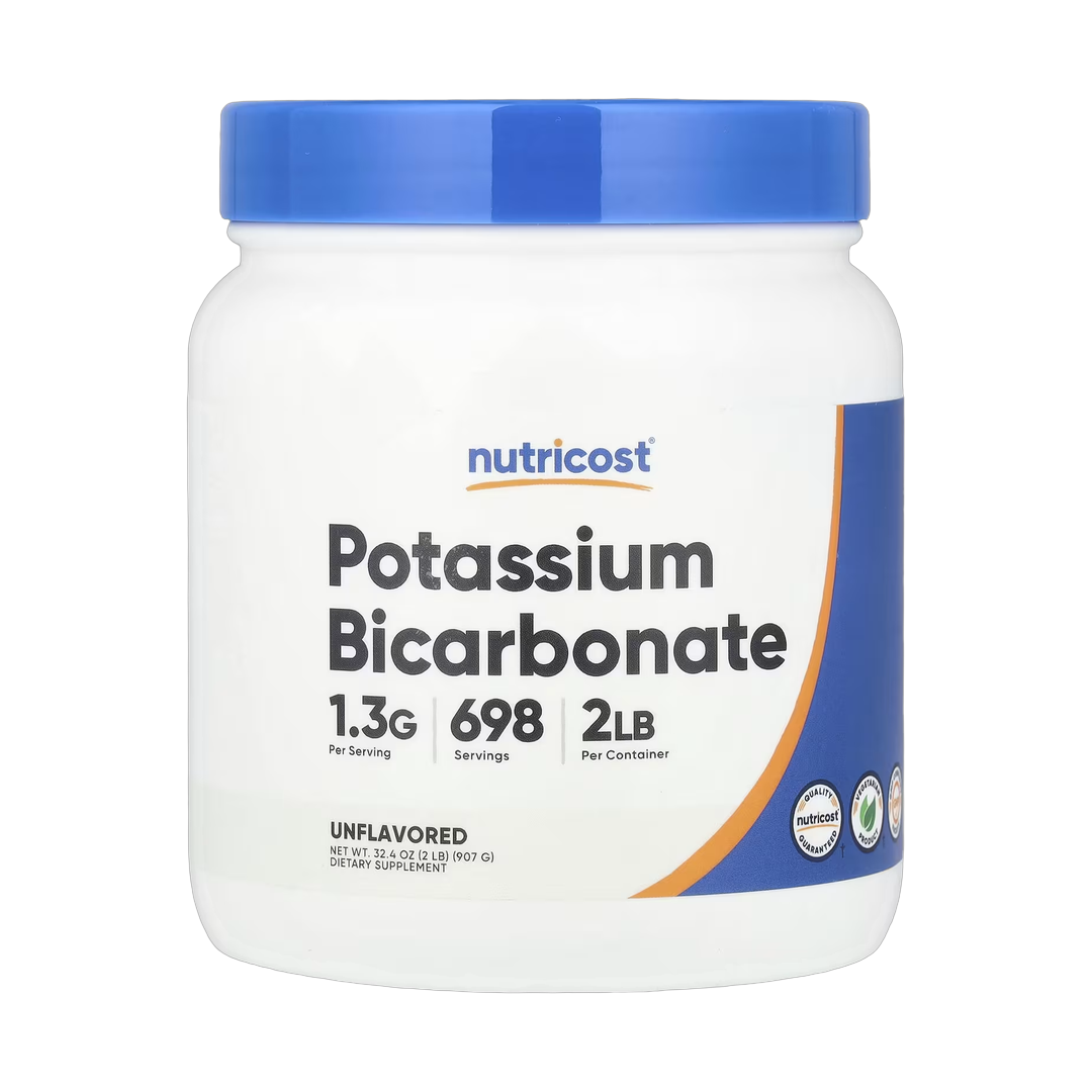 Nutricost, Potassium Bicarbonate, Unflavored, 32.4 oz, 907 g front packaging view